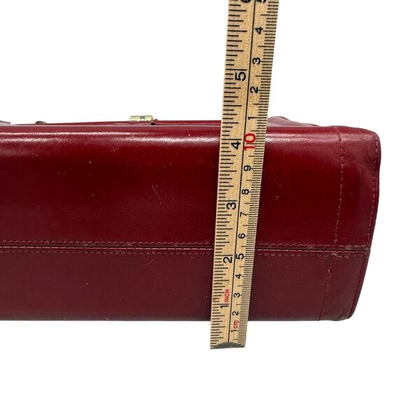 Vintage Rolfs Leather Top Handle Bag Women's Cherry Red Retro Classic - Picture 12 of 13